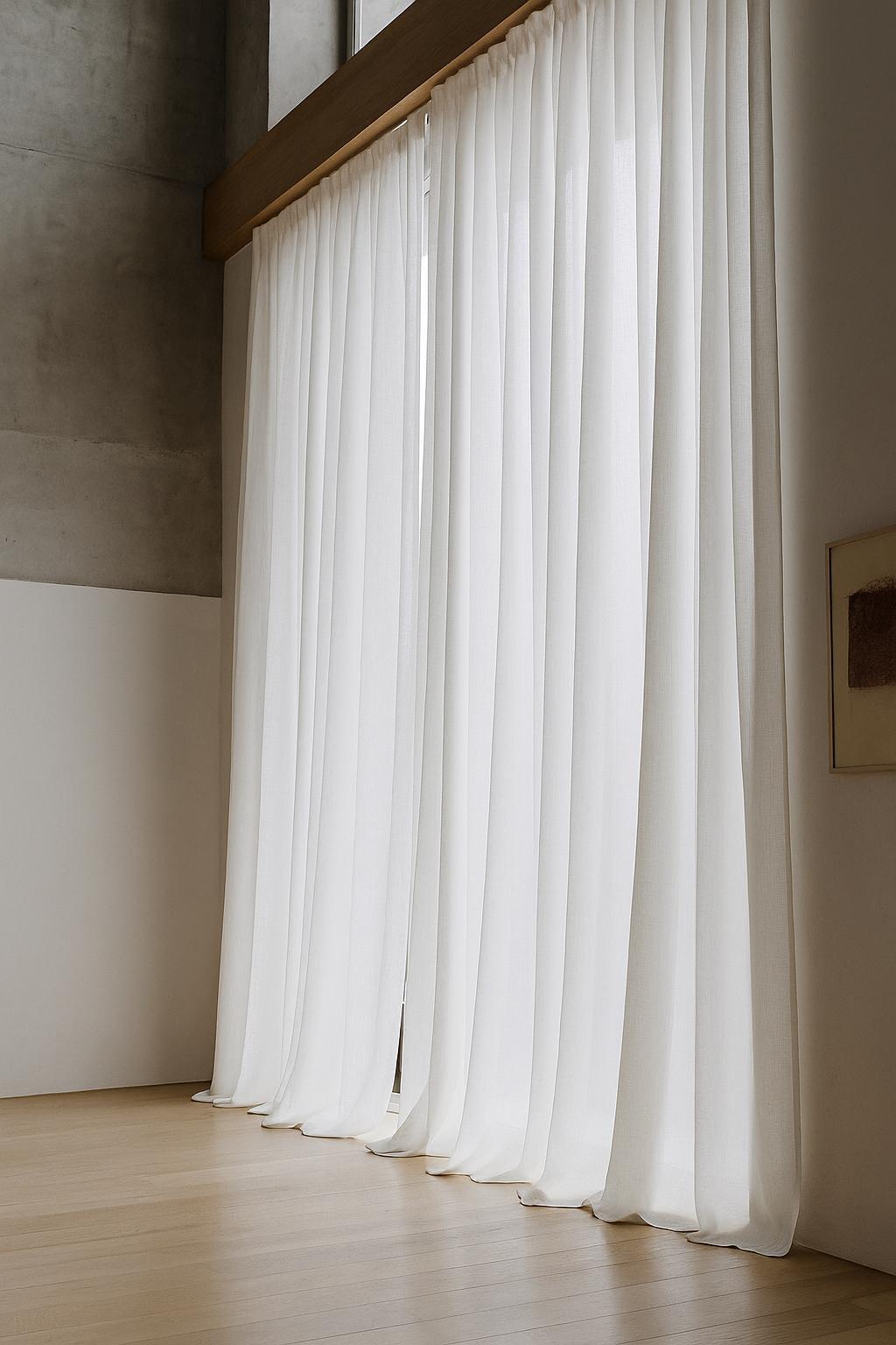White Linen Sheer Curtains - Airy, Washed Soft Panels — image 2