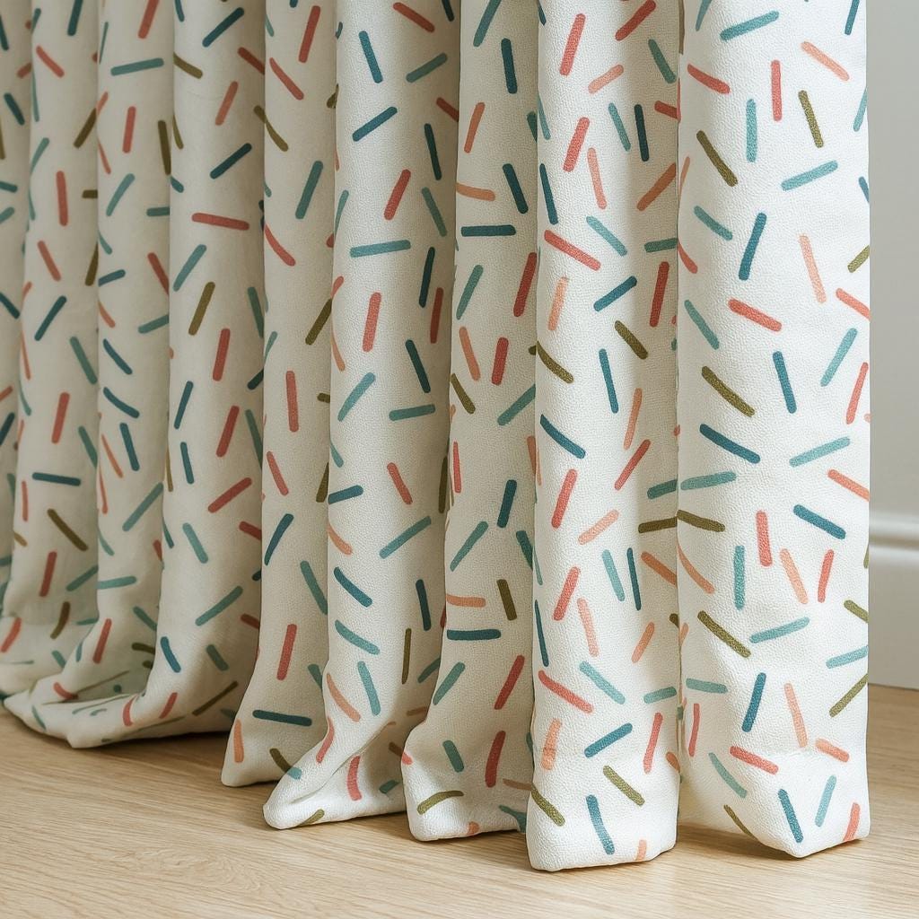 Confetti Sprinkle Curtains: Organic Cotton Window Drapes (Custom Sizes Available) — image 3