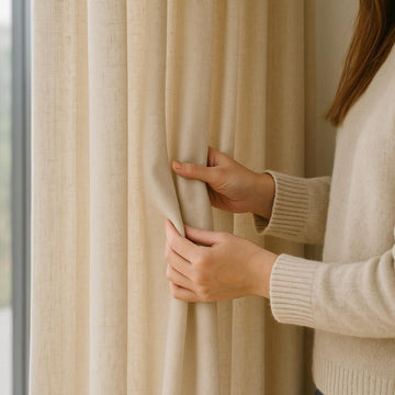 Natural Hemp Curtains: Oatmeal Beige - Semi-Sheer or Lined Panels — image 1