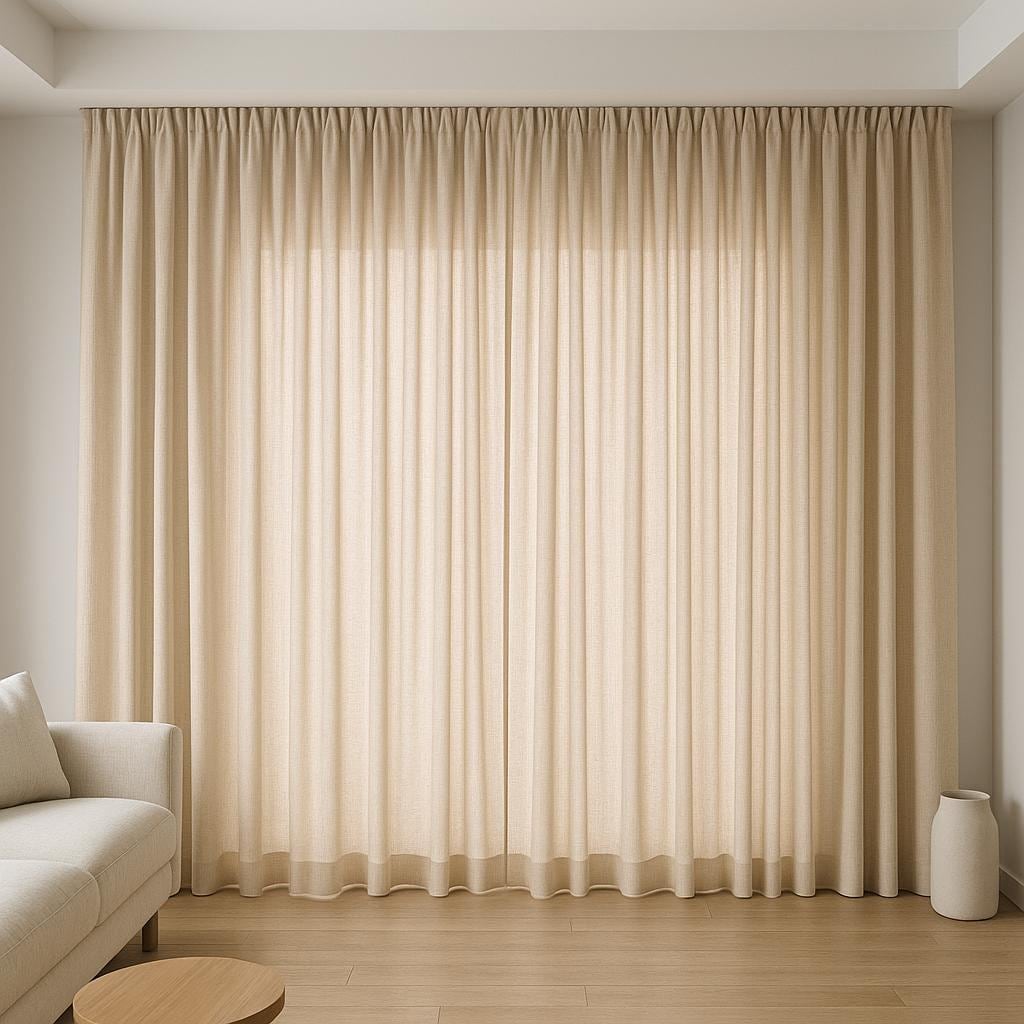 Natural Hemp Curtains: Oatmeal Beige - Semi-Sheer or Lined Panels — image 2