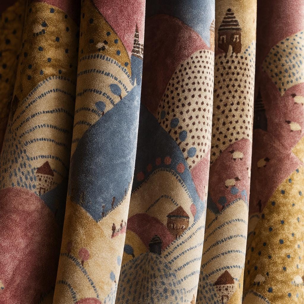 Kids Blackout Curtains: Whimsical Pastel Mountains - Soft Velvet — image 3