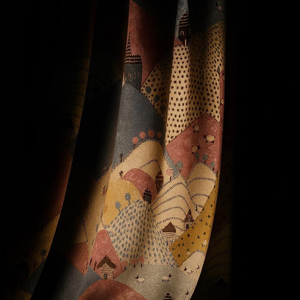 Kids Blackout Curtains: Whimsical Pastel Mountains - Soft Velvet — image 8