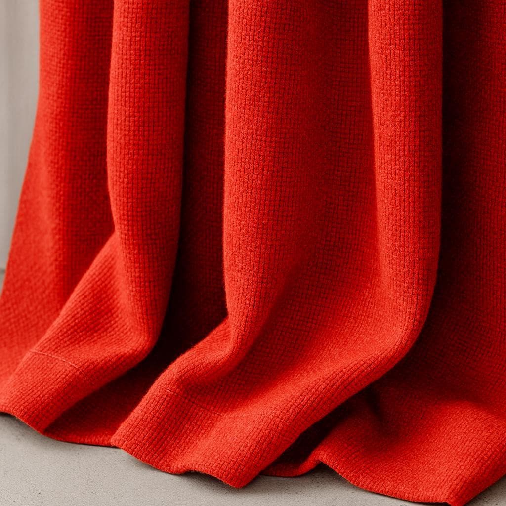 Solid Red Organic Cotton Curtains: Thick Blackout Panels, Custom Size — image 4