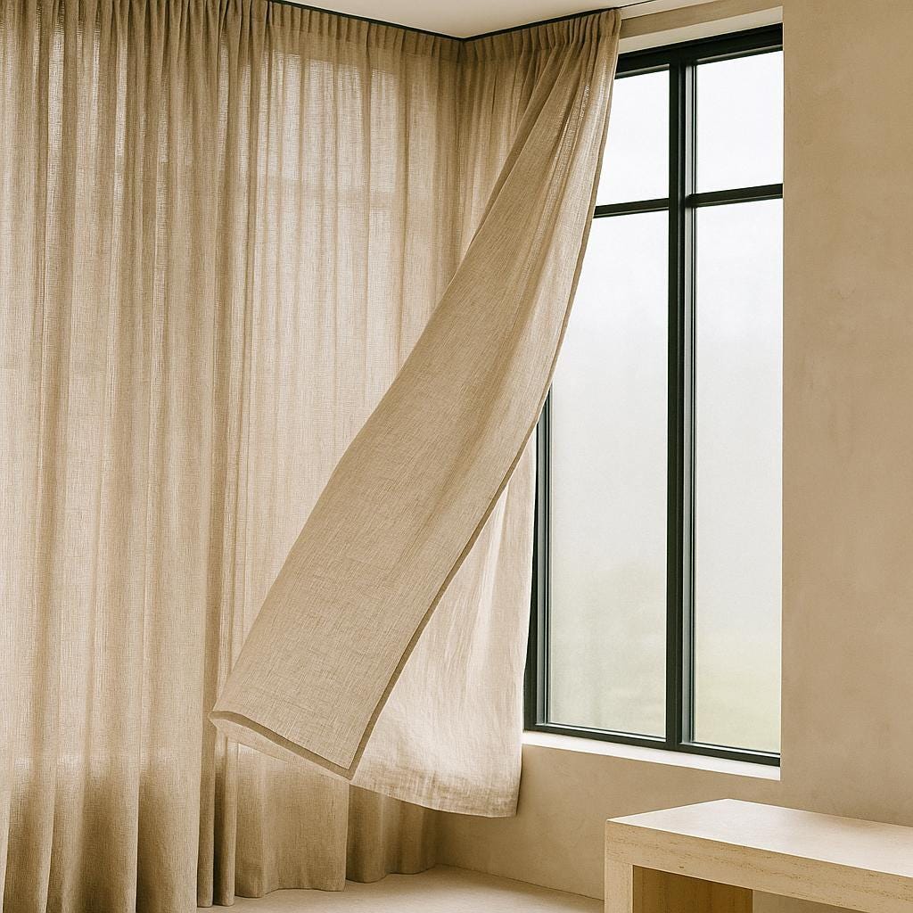 Natural Linen Sheer Curtains: Soft Washed Flax, Custom Length — image 6