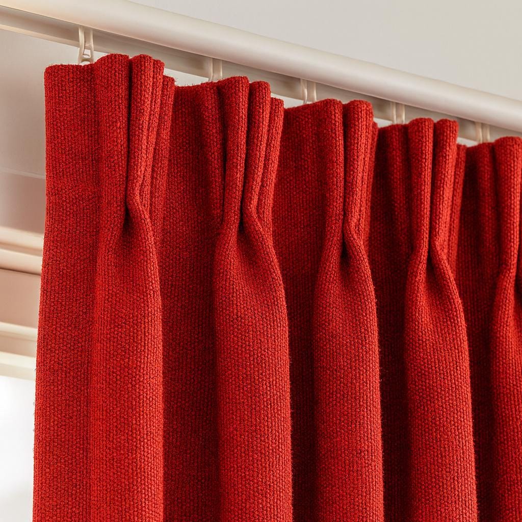Solid Red Organic Cotton Curtains: Thick Blackout Panels, Custom Size — image 7