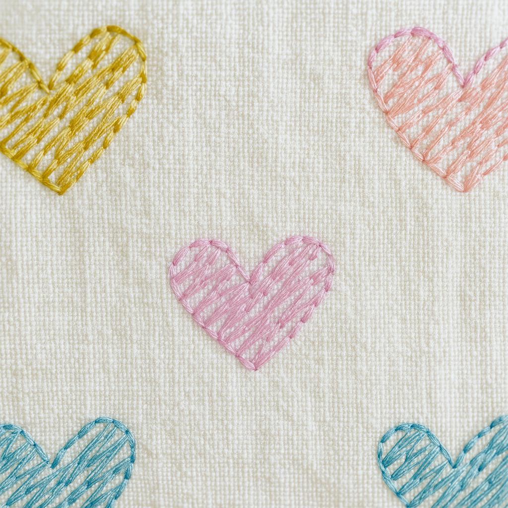 White Linen Curtains with Pastel Hearts: Kids Blackout or Cotton Liner — image 4