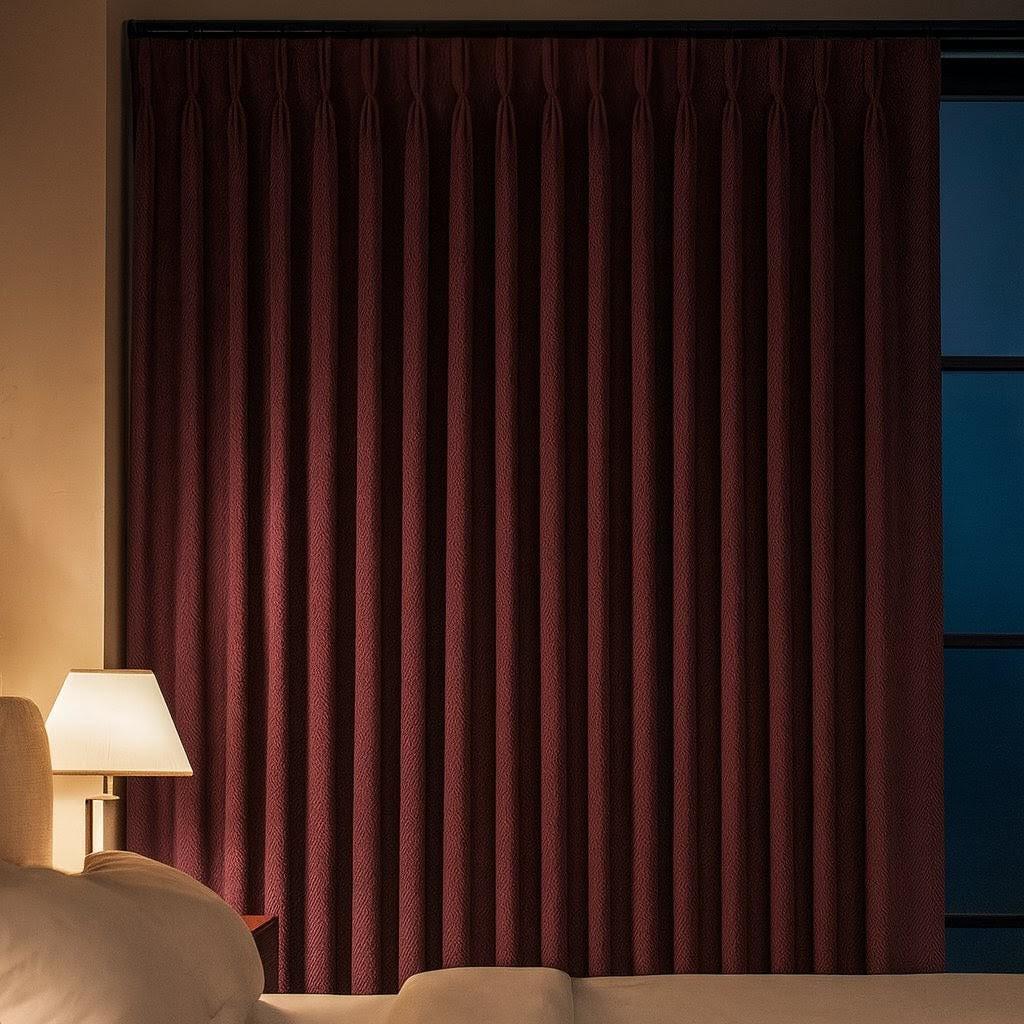 Pinch Pleat Curtains: Aubergine Linen - Blackout or Light-Filtering — image 8
