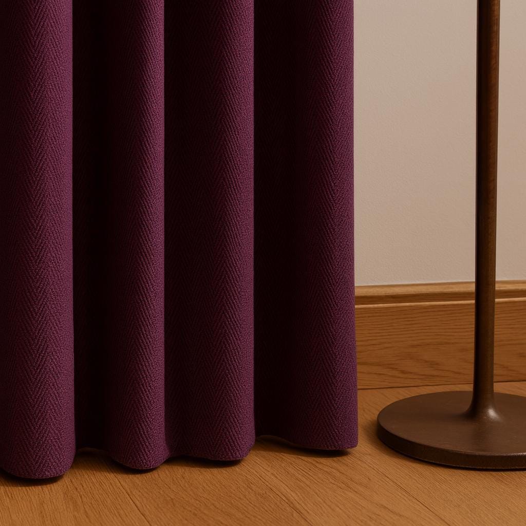 Pinch Pleat Curtains: Aubergine Linen - Blackout or Light-Filtering — image 9