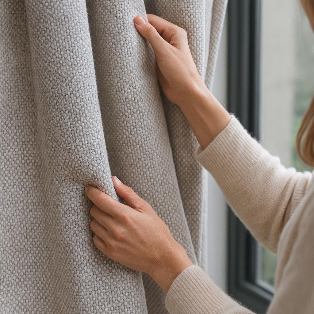 Artisan Weave Blackout Curtains - Thick Organic Cotton, Oatmeal — image 1