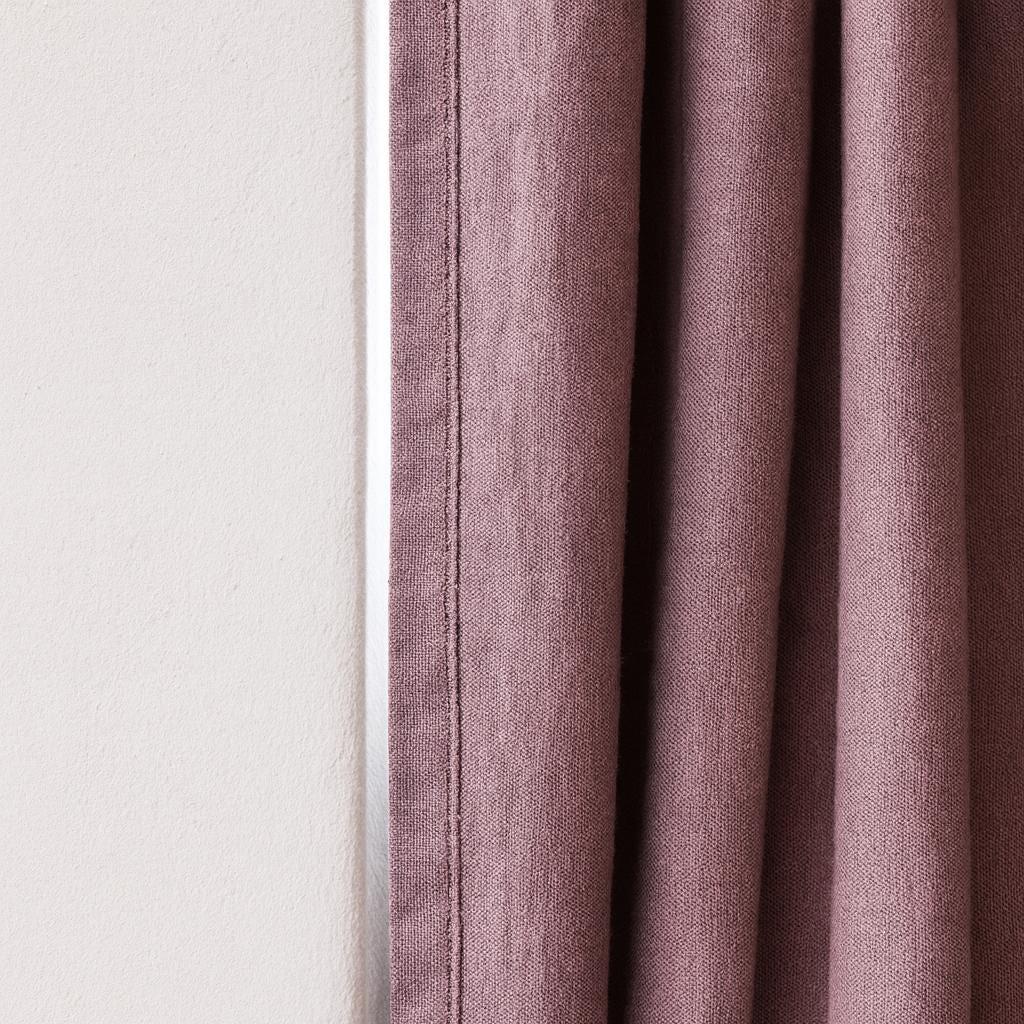 Dusty Mauve Linen Curtain Panel - Heavyweight Organic Fabric with Liner Options — image 1