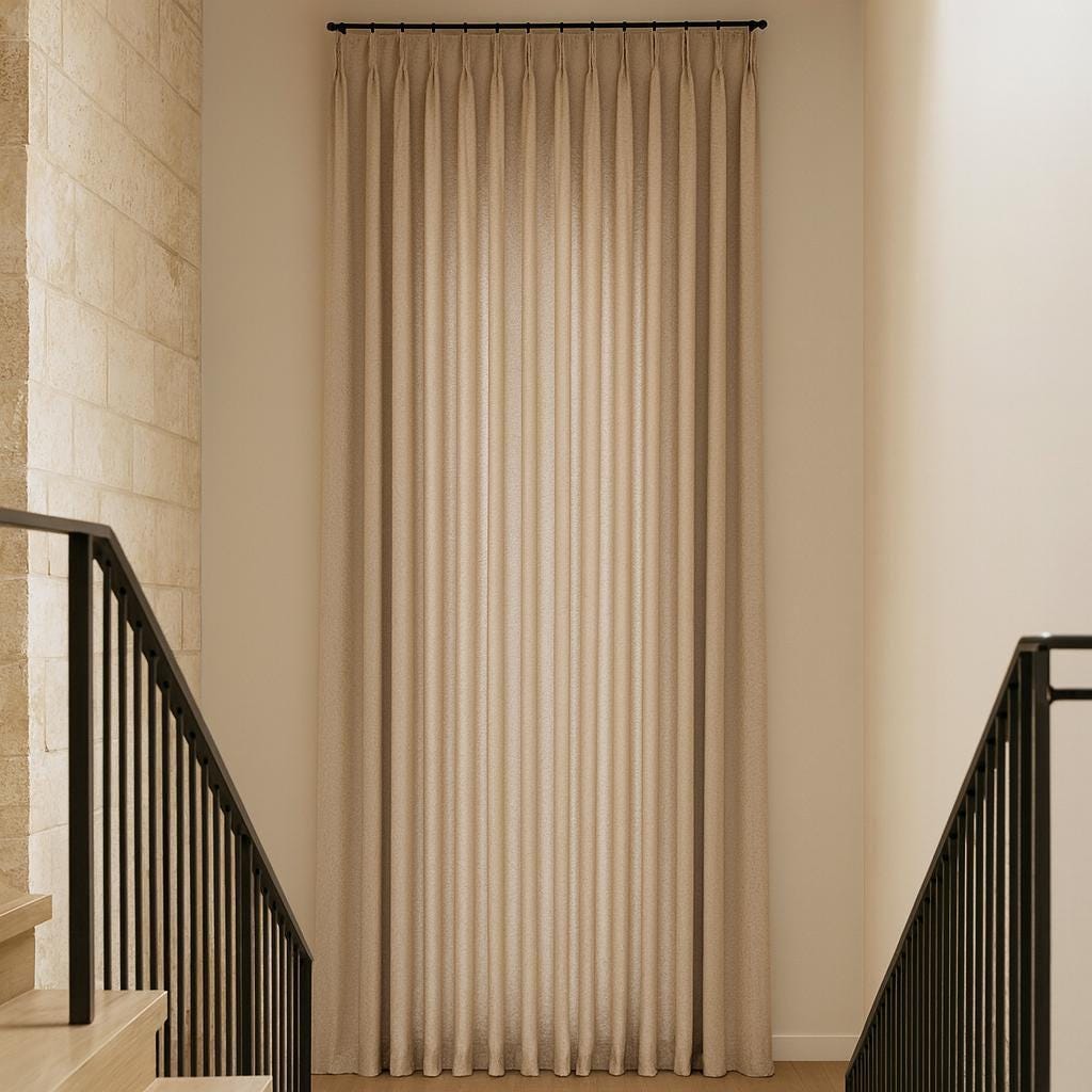 Taupe Linen Pinch-Pleat Curtains (Custom Width & Length, Blackout or Cotton Liner) — image 8
