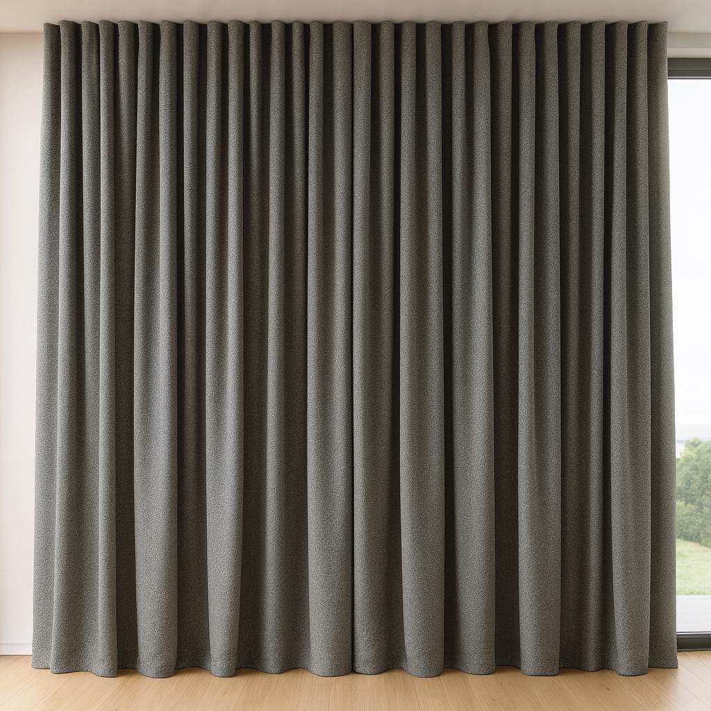 Blackout Curtains: Gunmetal Grey Organic Cotton - Thick Woven Texture — image 2