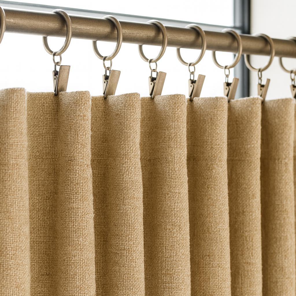 Organic Cotton Curtains: Flax Natural Beige (Blackout or Light-Filtering) — image 7