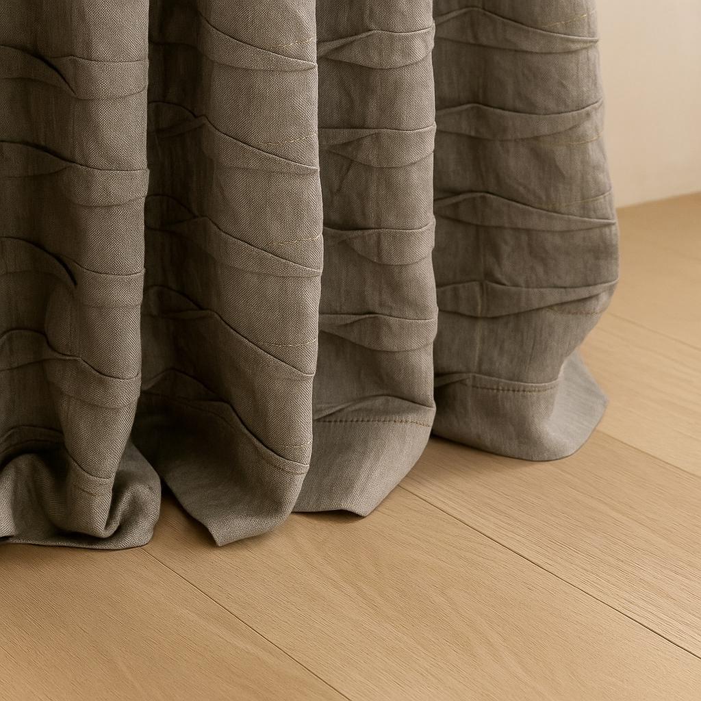 Warm Greige Cotton-Linen Curtains - Handmade, Light-Filtering or Blackout — image 1