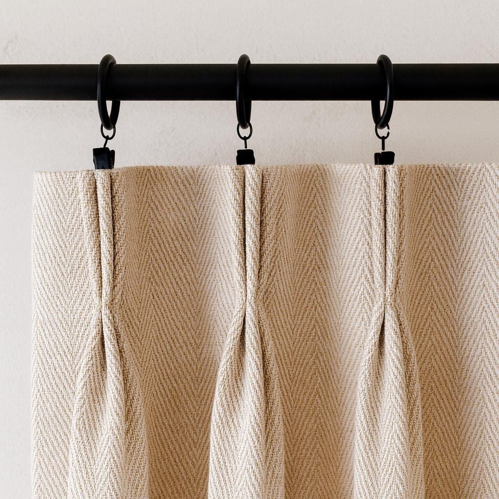 Barley Linen Curtains - Pinch-Pleat, Blackout or Light-Filtering Liner — image 1