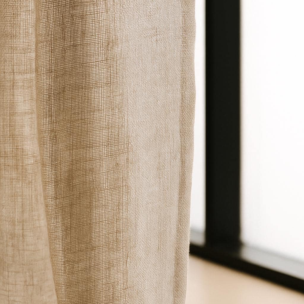Natural Linen Sheer Curtains, Oatmeal Beige (Custom Lengths & Widths) — image 4