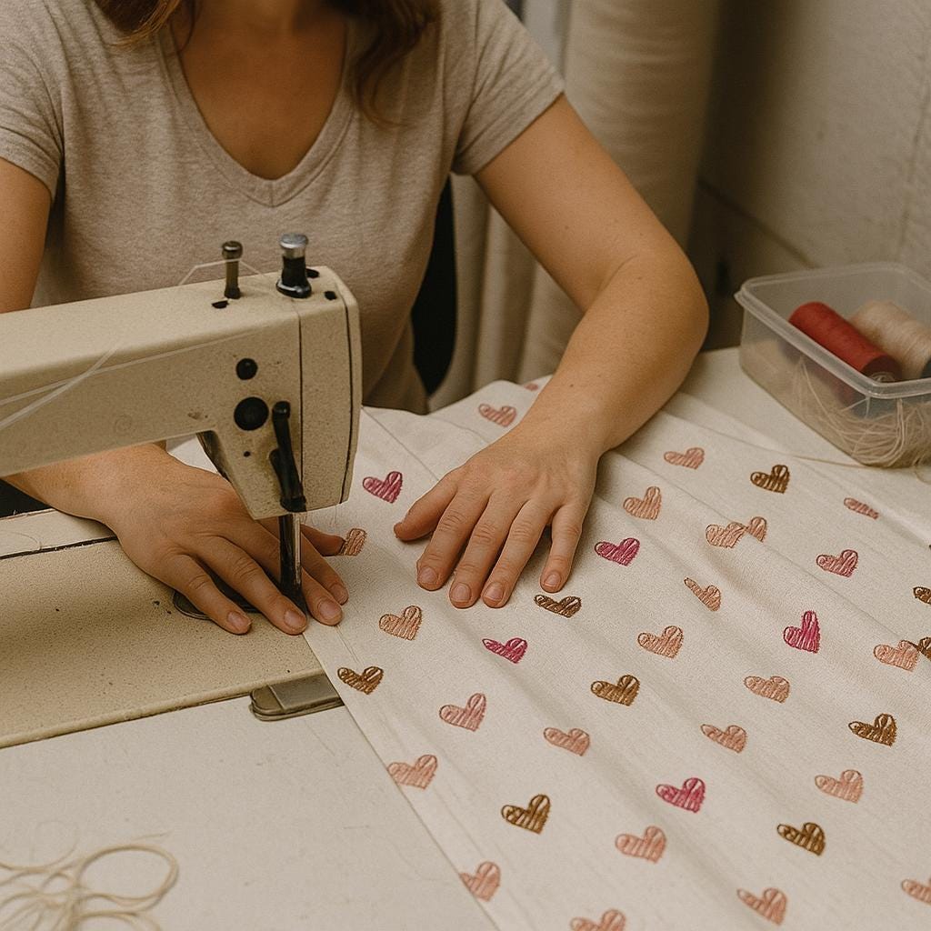 Nursery Curtains: Linen with Embroidered Hearts (Blackout or Light-Filtering) — image 7