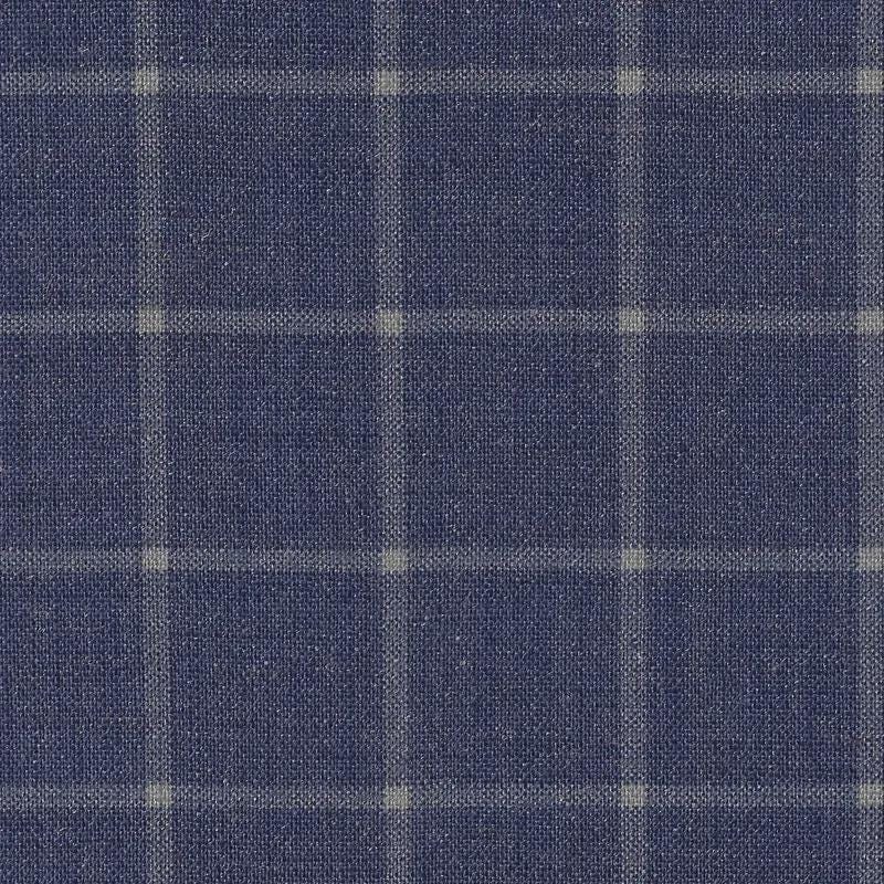 Navy Windowpane Check Curtains: Organic Linen Blackout Panels — image 8
