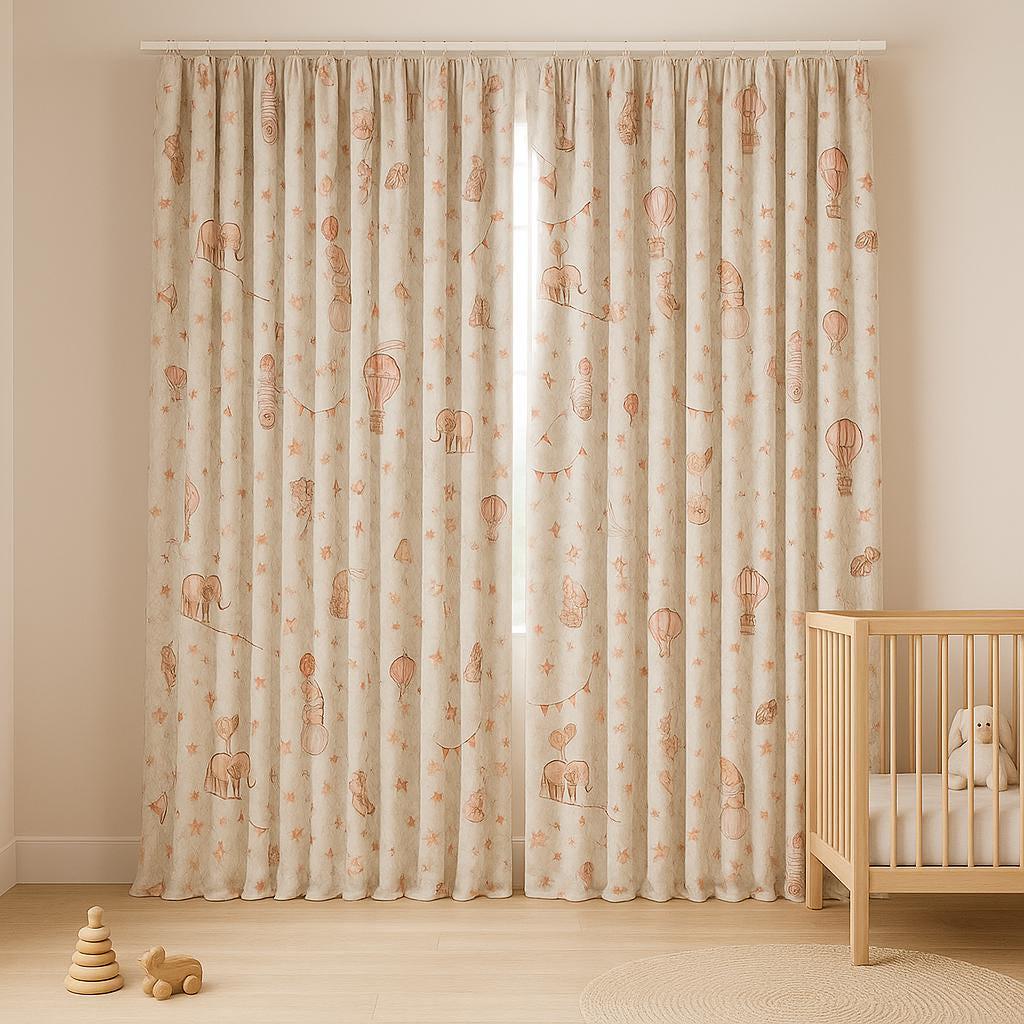 Nursery Curtains: Vintage Circus Animals & Balloons (Custom Sizes Available) — image 3