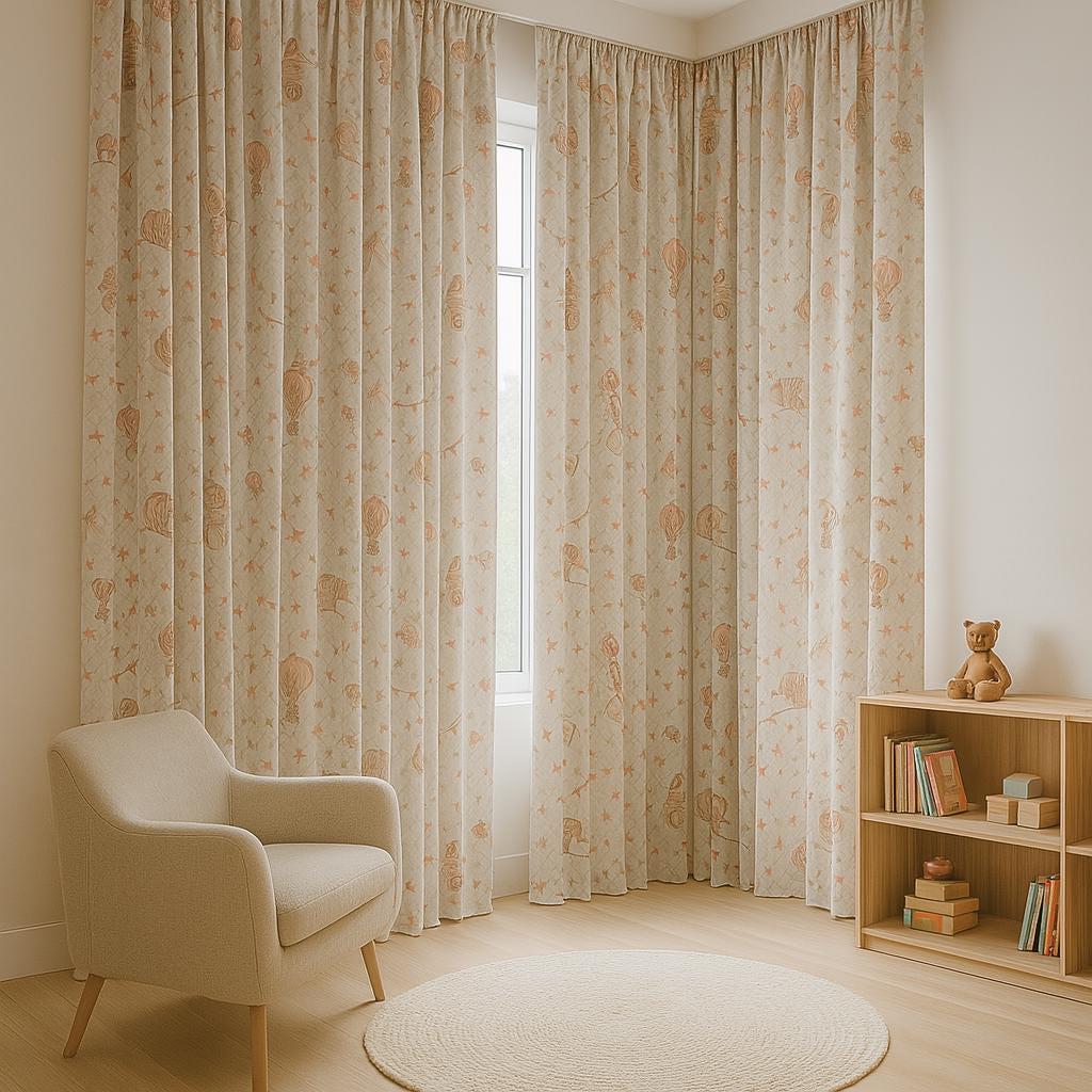 Nursery Curtains: Vintage Circus Animals & Balloons (Custom Sizes Available) — image 4