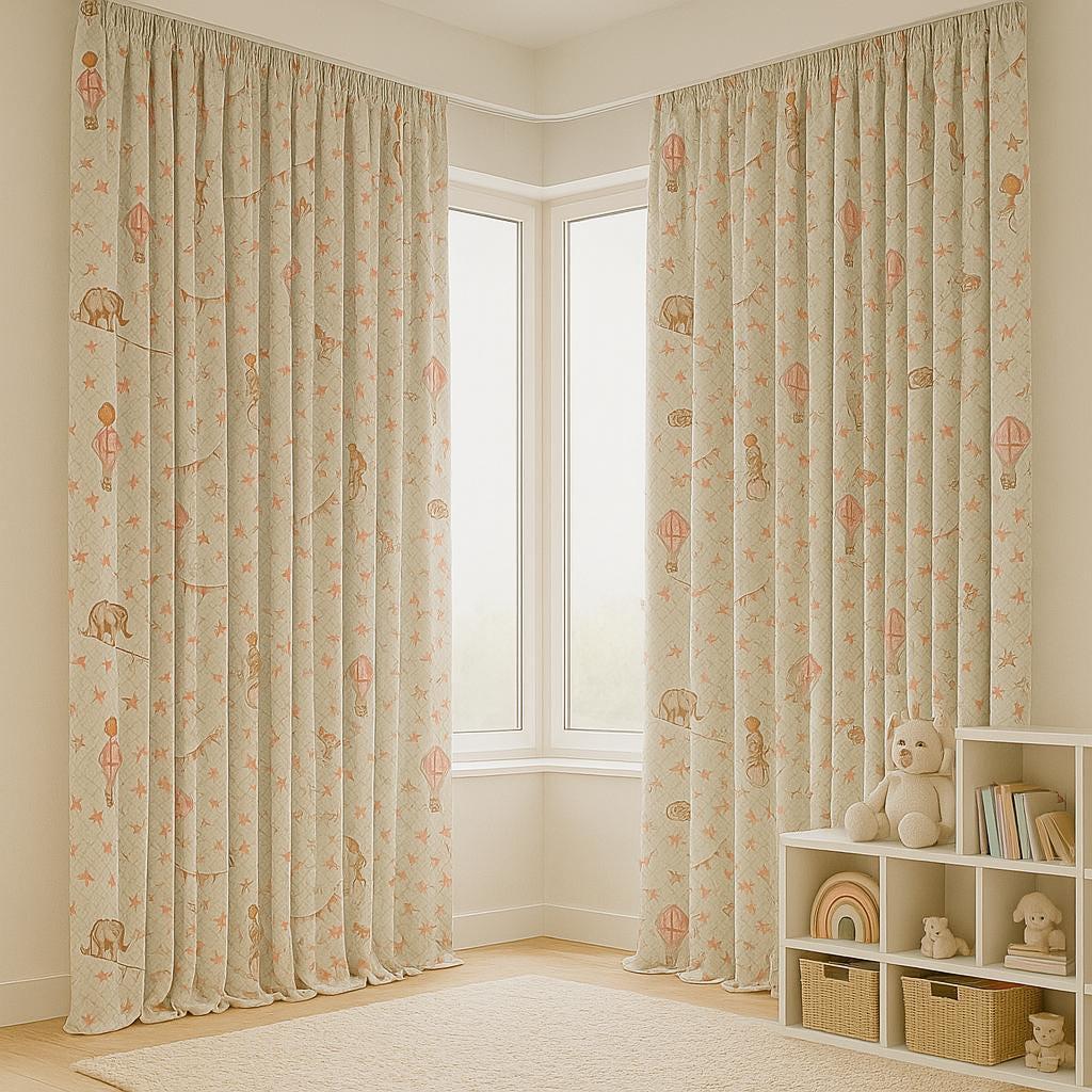 Nursery Curtains: Vintage Circus Animals & Balloons (Custom Sizes Available) — image 8