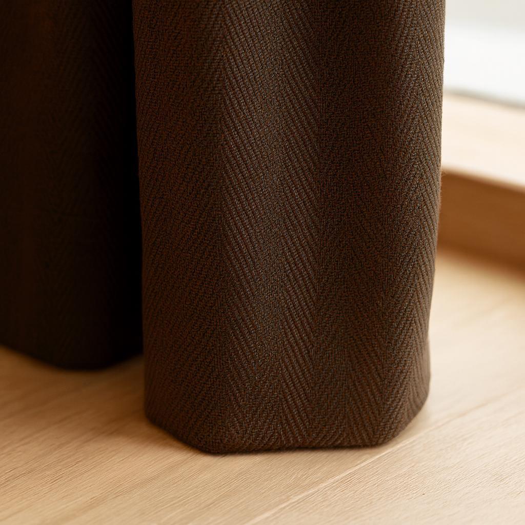 Linen Pinch Pleat Curtains, Deep Espresso Brown (Blackout or Light-Filtering) — image 6