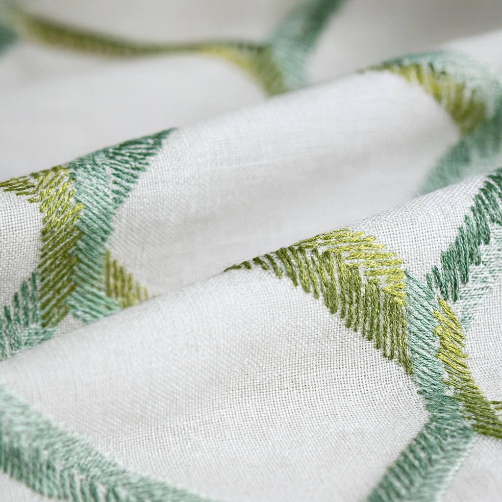 Linen Blackout Curtains: Organic Fabric with Embroidered Trellis (Custom Fit) — image 6
