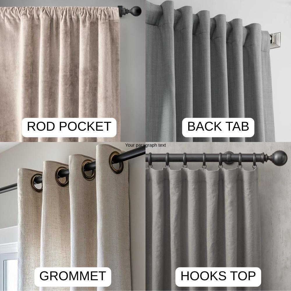 Charcoal Gray Velvet Curtains, Heavy Blackout Drapes, Custom Luxury Window Panels, Rod Pocket Back Tab Grommet — image 10