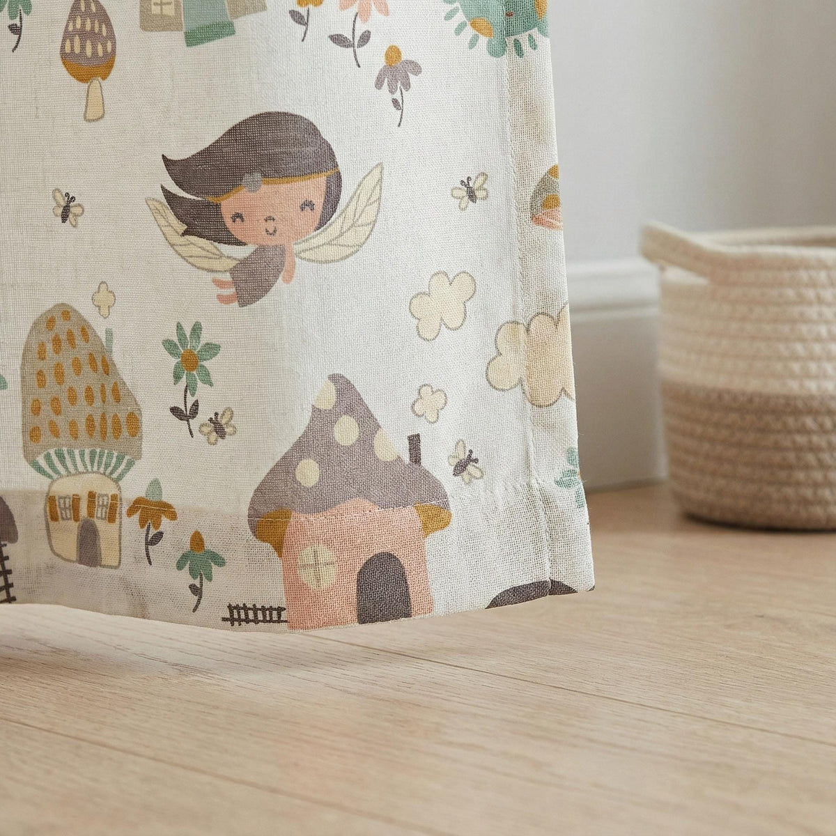Blackout Linen Curtains: Fairy & Mushroom Print - Soft Pastel Colors — image 9