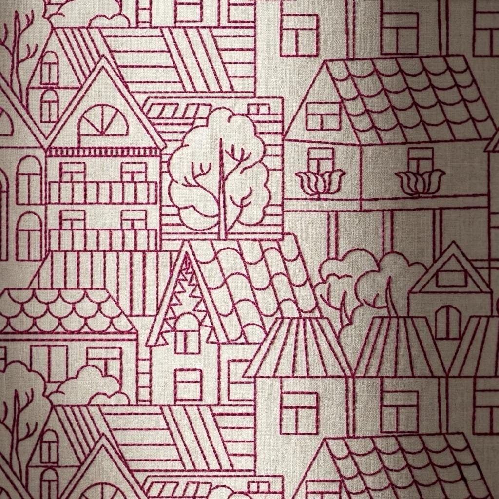 Blackout Linen Curtains: Ivory with Pink Embroidery (Single or Pair, Custom Sizes) — image 8