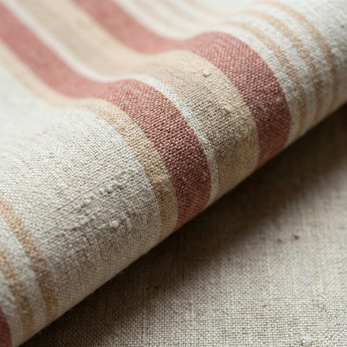 Farmhouse Linen Curtains, Rust & Sand Stripes (Hooks, Tabs, Rod Pocket, Grommet) — image 6