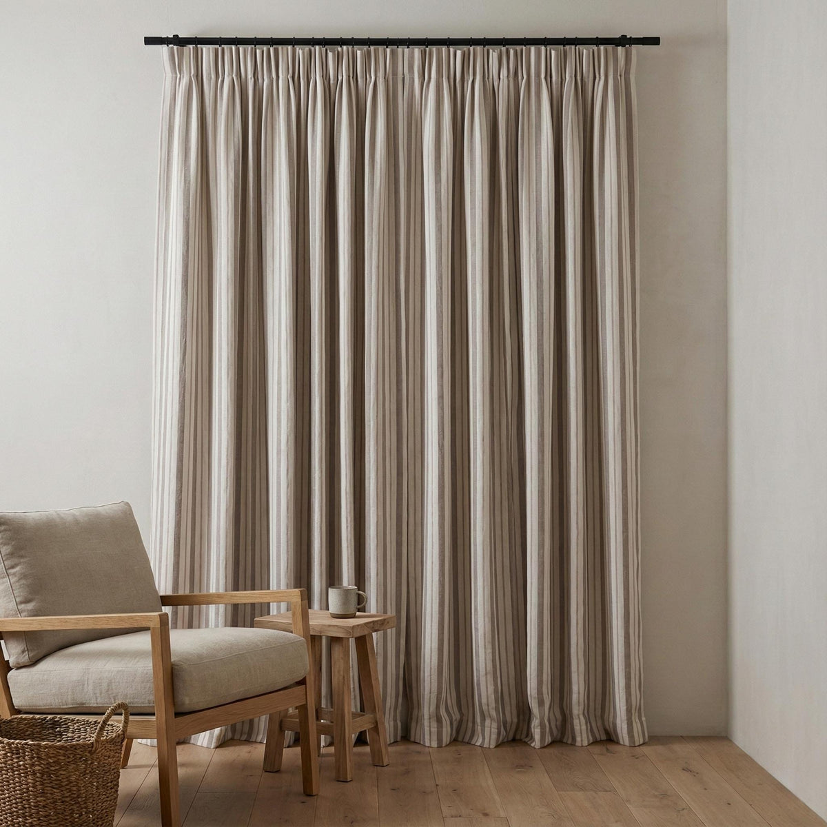 Farmhouse Stripe Curtains: Organic Linen, Custom Size - Blackout or Cotton Liner — image 10