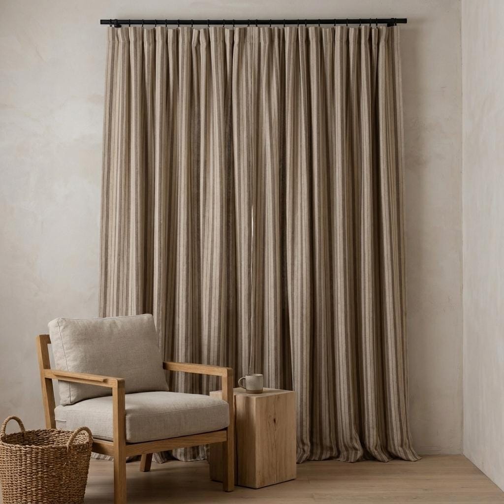Farmhouse Stripe Curtains: Organic Linen, Light-Filter or Blackout — image 8