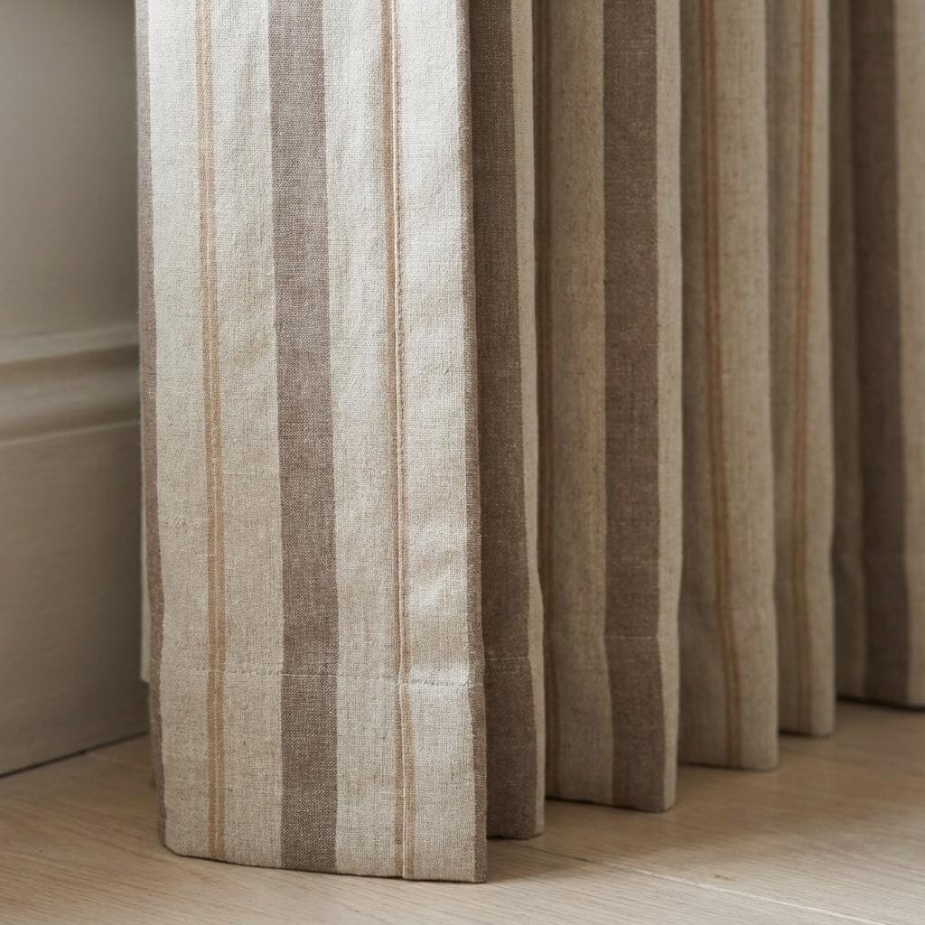 Farmhouse Stripe Curtains: Organic Linen, Light-Filter or Blackout — image 1