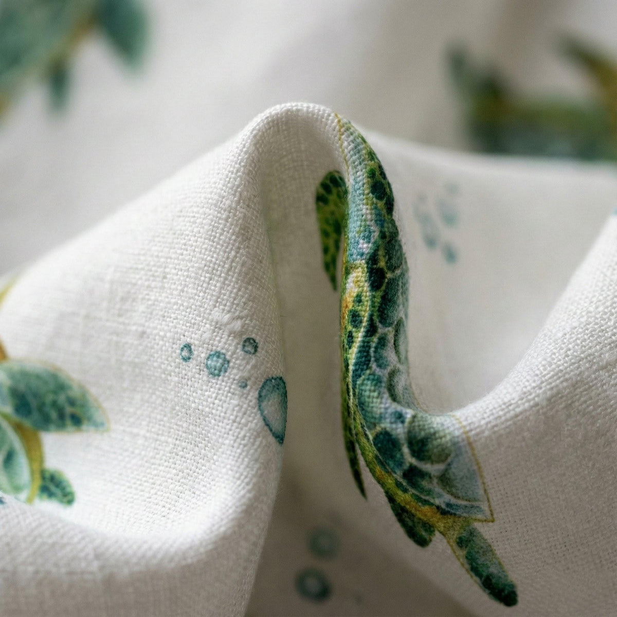 Nursery Curtains, Organic Linen Sea Turtle Print (Blackout or Light-Filtering) — image 6