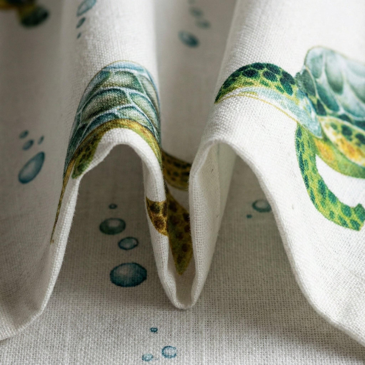 Nursery Curtains, Organic Linen Sea Turtle Print (Blackout or Light-Filtering) — image 8
