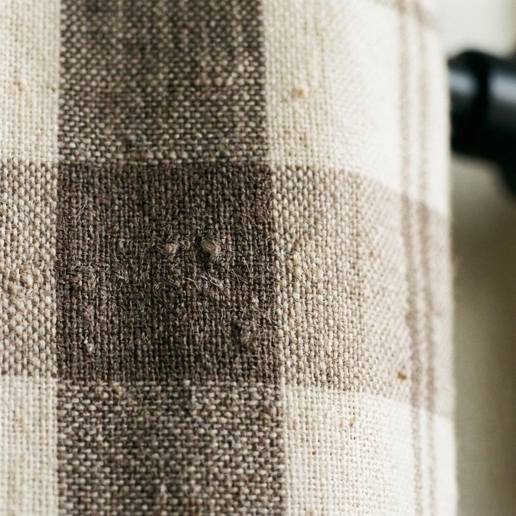 Organic Linen Curtains: Farmhouse Plaid - Oatmeal, Taupe & Mocha — image 8