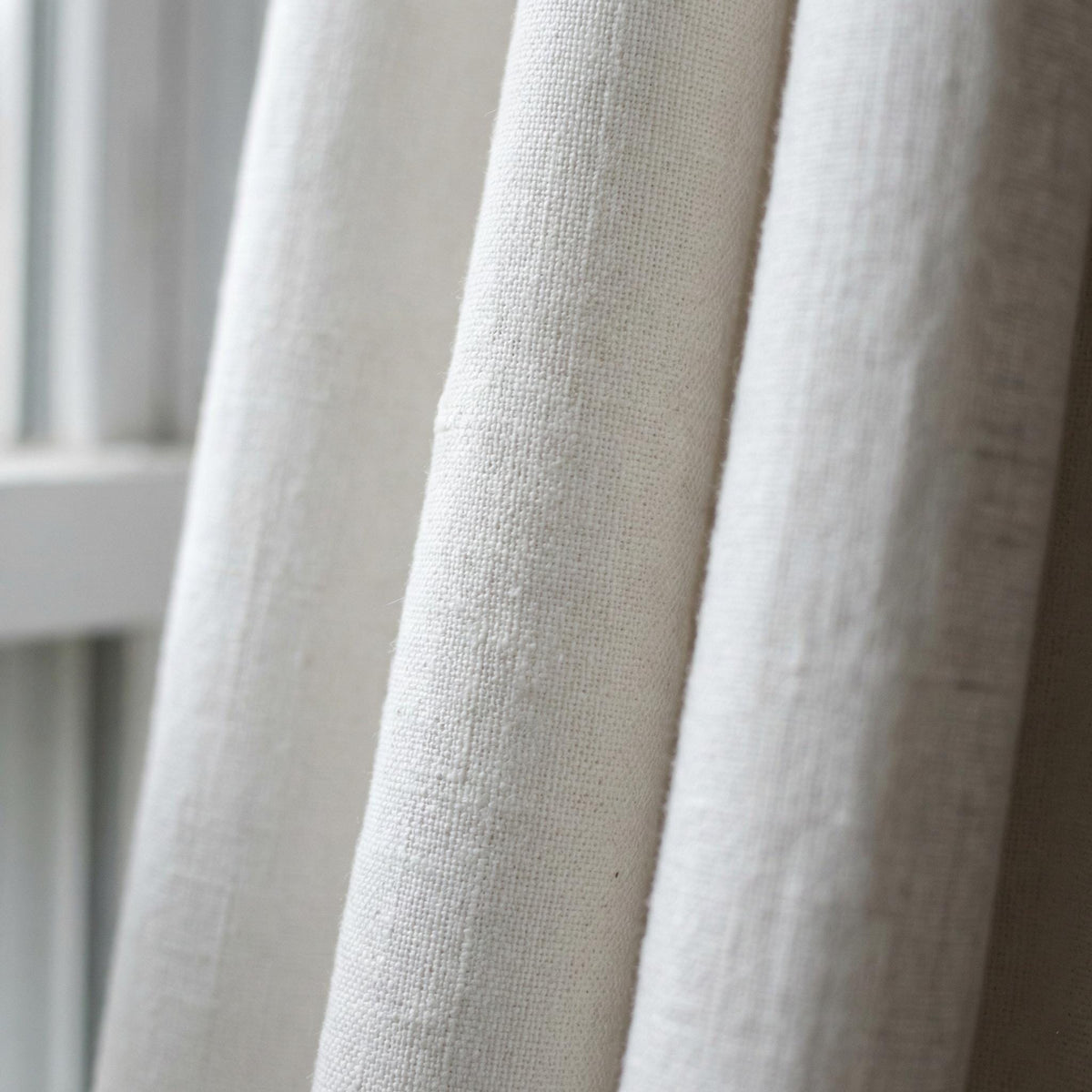 Organic White Linen Curtain Panel: Blackout or Light-Filtering Liner — image 3