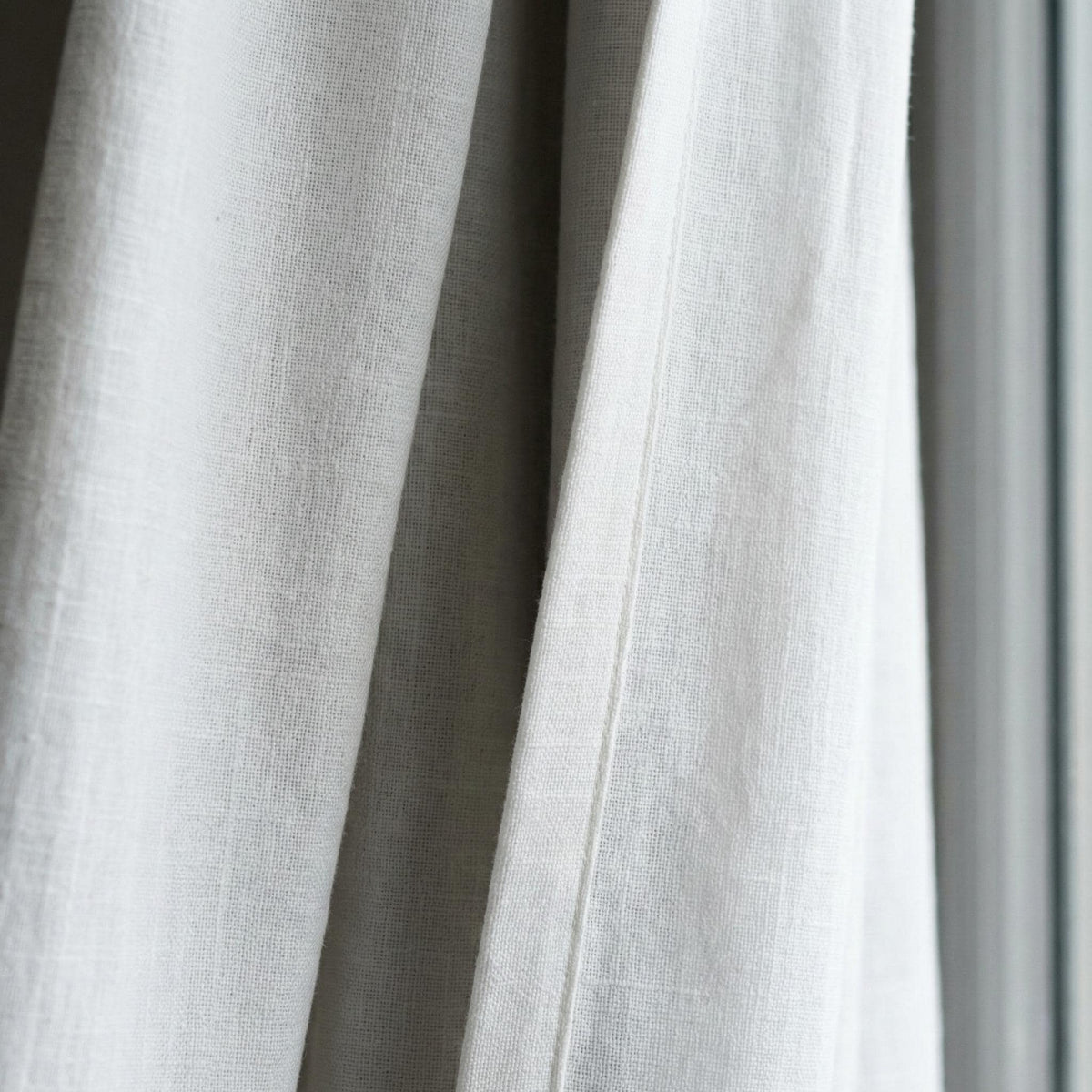 Organic White Linen Curtain Panel: Blackout or Light-Filtering Liner — image 8