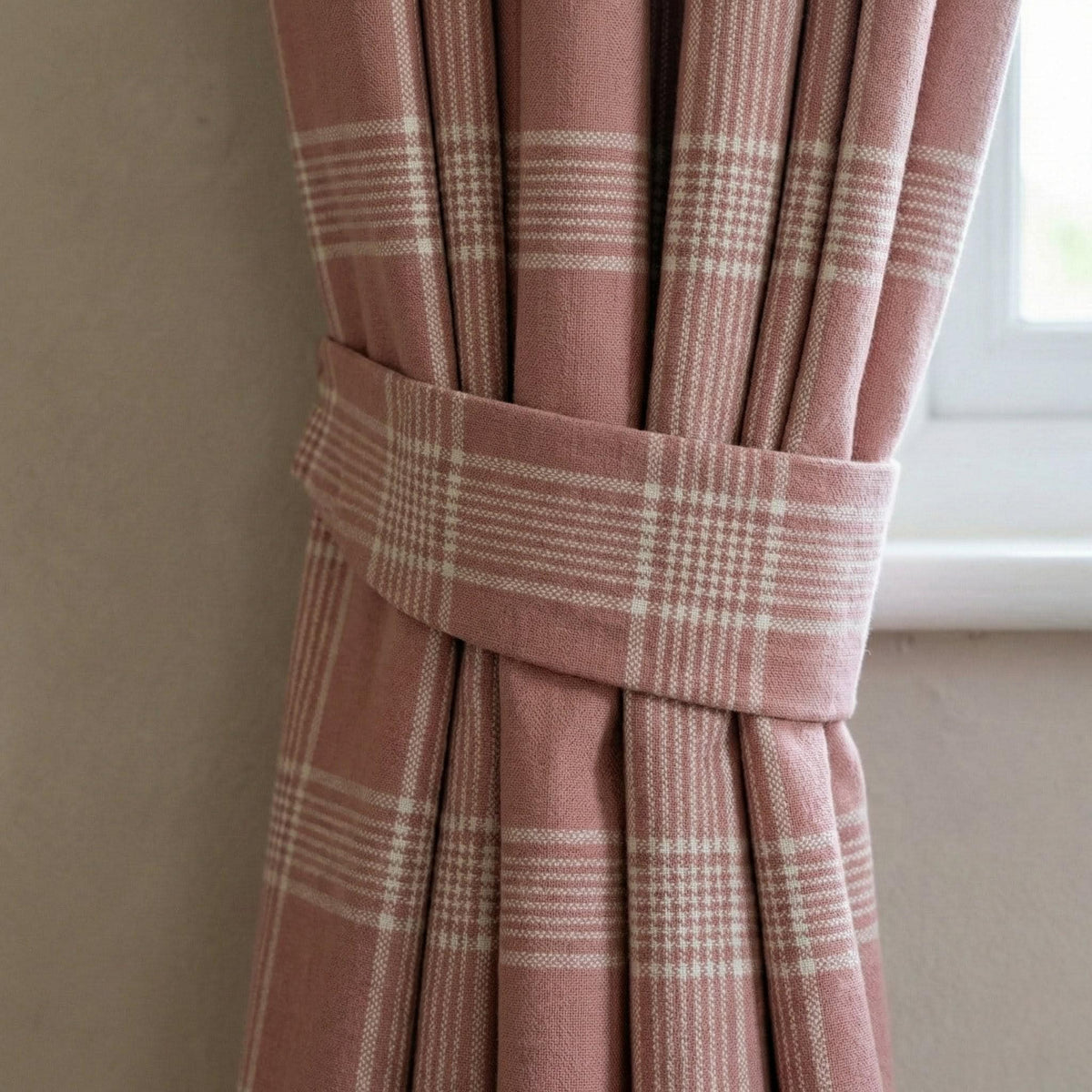 Rust Terracotta Plaid Organic Linen Curtains, Farmhouse Windowpane Check Drapes, Cotton Lined or Blackout, 50/100 Wide Custom — image 3