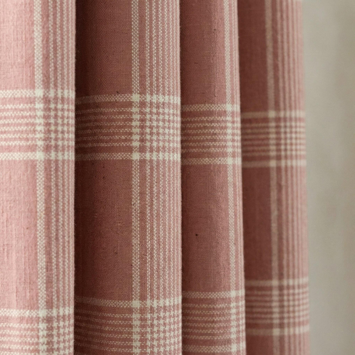 Rust Terracotta Plaid Organic Linen Curtains, Farmhouse Windowpane Check Drapes, Cotton Lined or Blackout, 50/100 Wide Custom — image 6