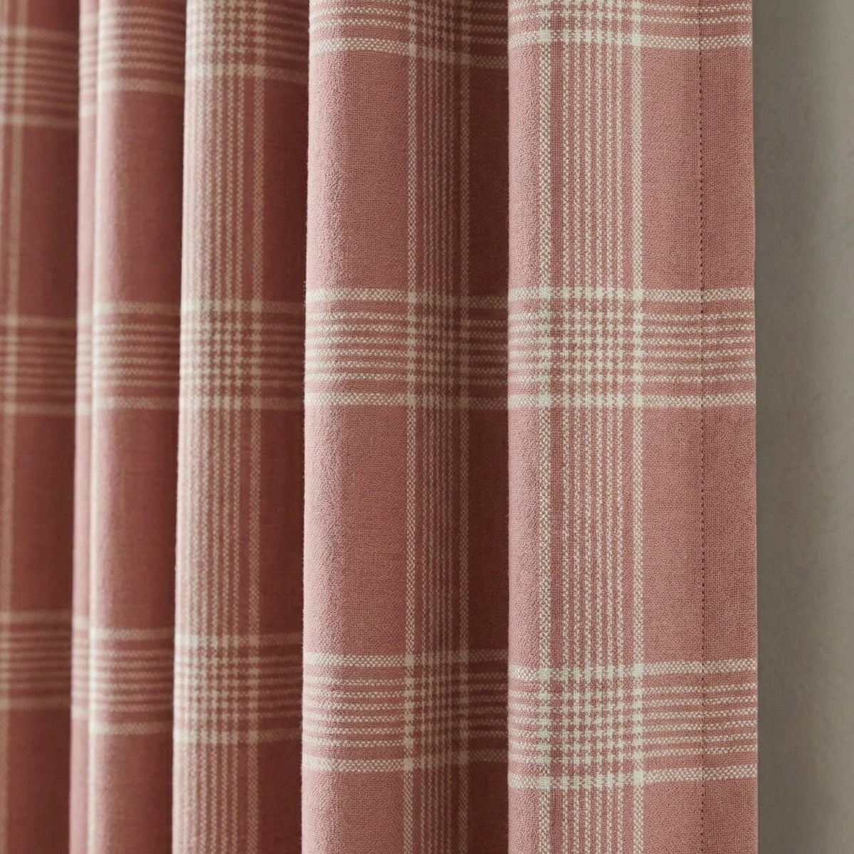 Rust Terracotta Plaid Organic Linen Curtains, Farmhouse Windowpane Check Drapes, Cotton Lined or Blackout, 50/100 Wide Custom — image 1