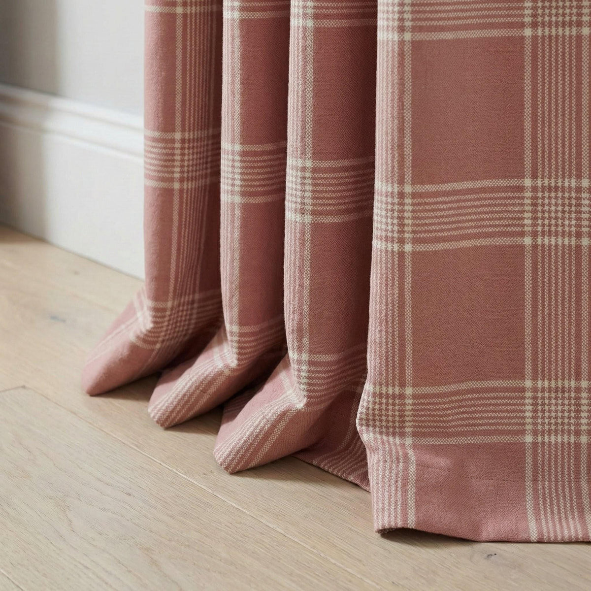 Rust Terracotta Plaid Organic Linen Curtains, Farmhouse Windowpane Check Drapes, Cotton Lined or Blackout, 50/100 Wide Custom — image 9
