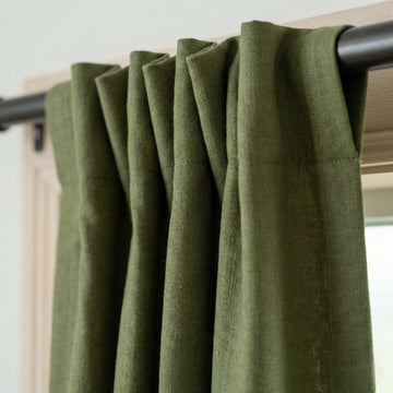 Hemp Curtains, Moss Olive Green, Privacy Lining Options, Custom Size — image 1