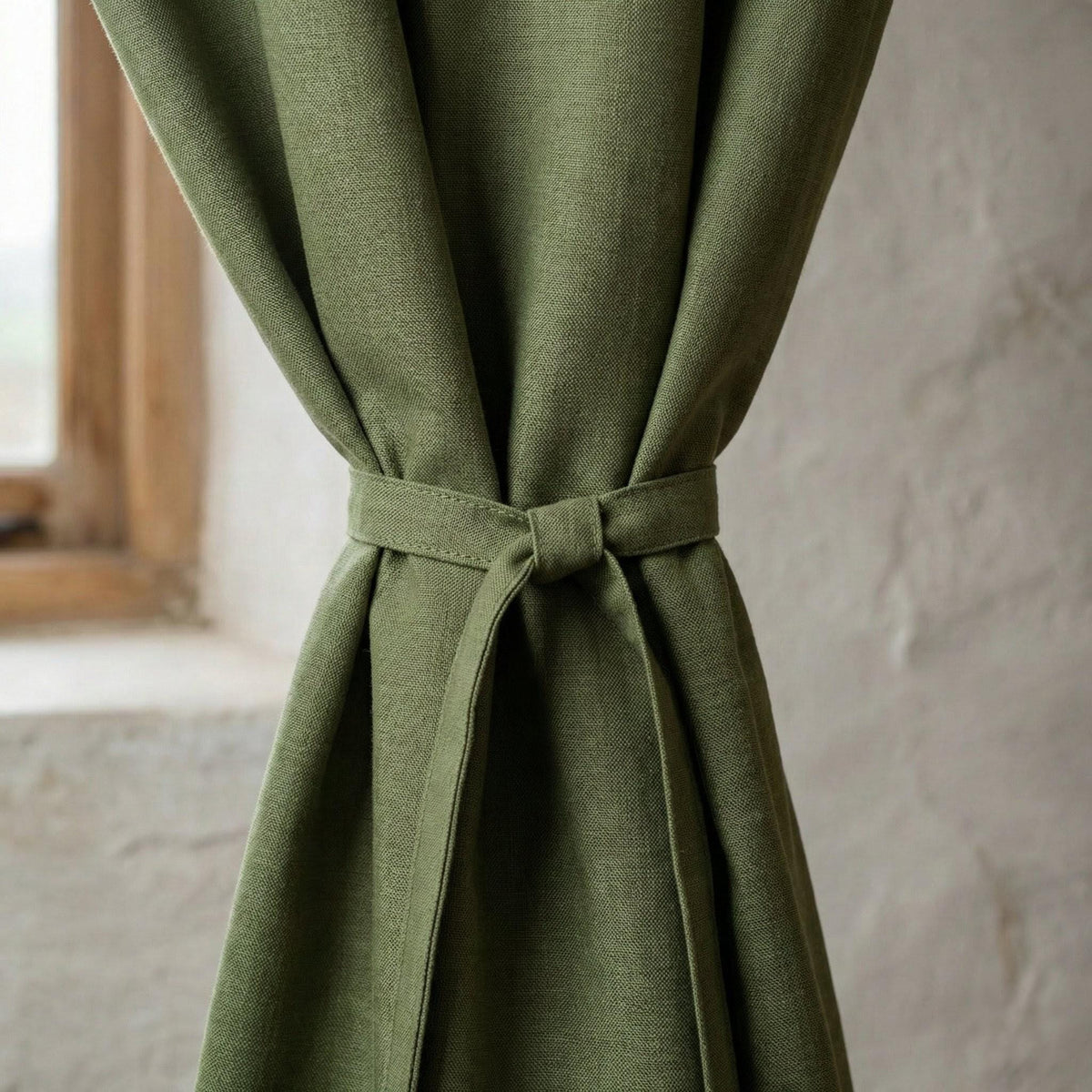Hemp Curtains, Moss Olive Green, Privacy Lining Options, Custom Size — image 3