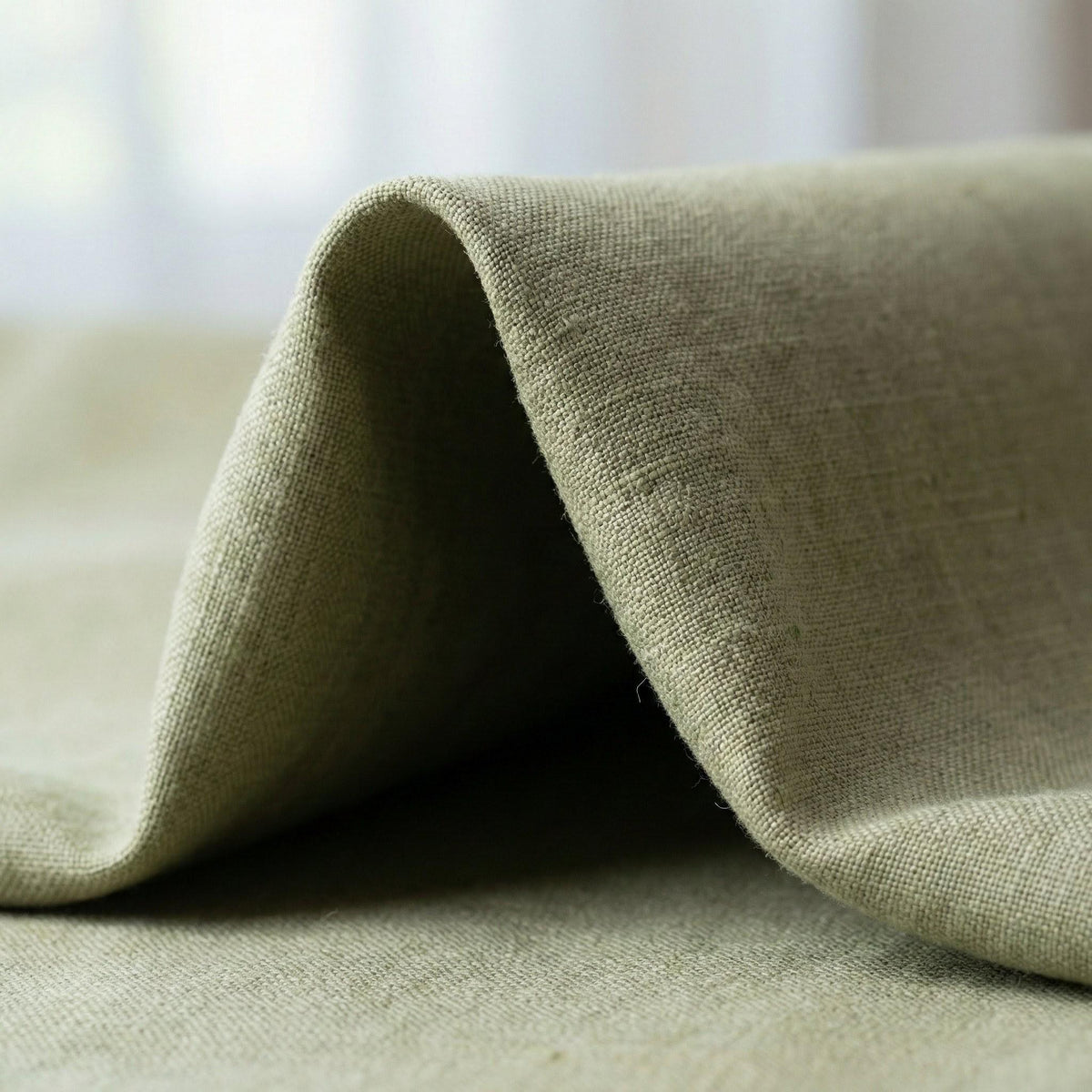 GOTS Hemp Curtains, Sage Olive Green, Semi Sheer or Blackout, Custom Size — image 5
