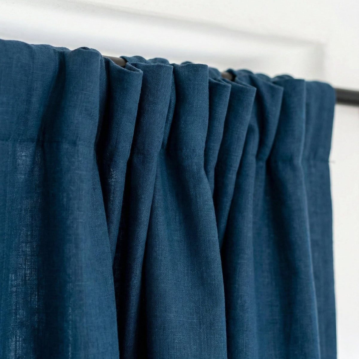 GOTS Hemp Curtains, Midnight Blue Semi Sheer Panels, Custom Size — image 2