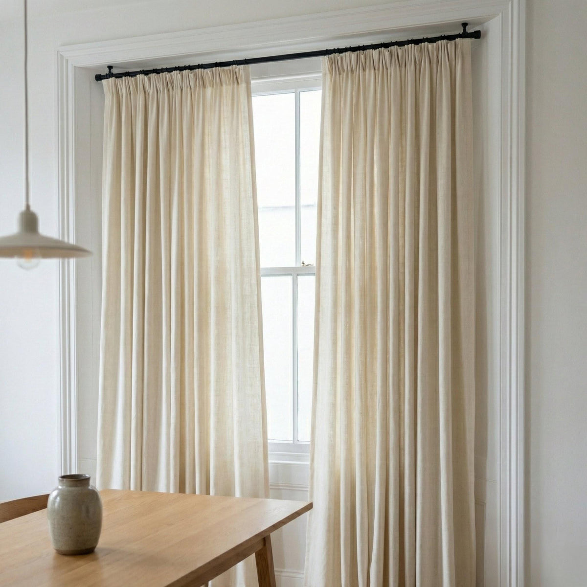 GOTS Hemp Curtains, Ivory Cream Semi Sheer Panel, Custom Size — image 4