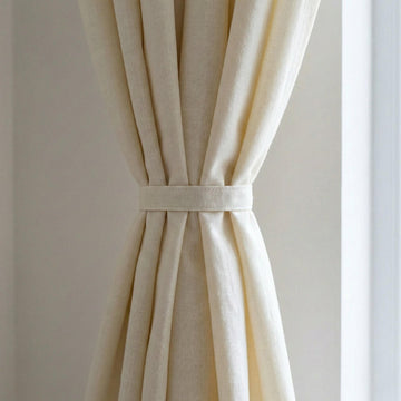 GOTS Hemp Curtains, Ivory Cream Semi Sheer Panel, Custom Size — image 1