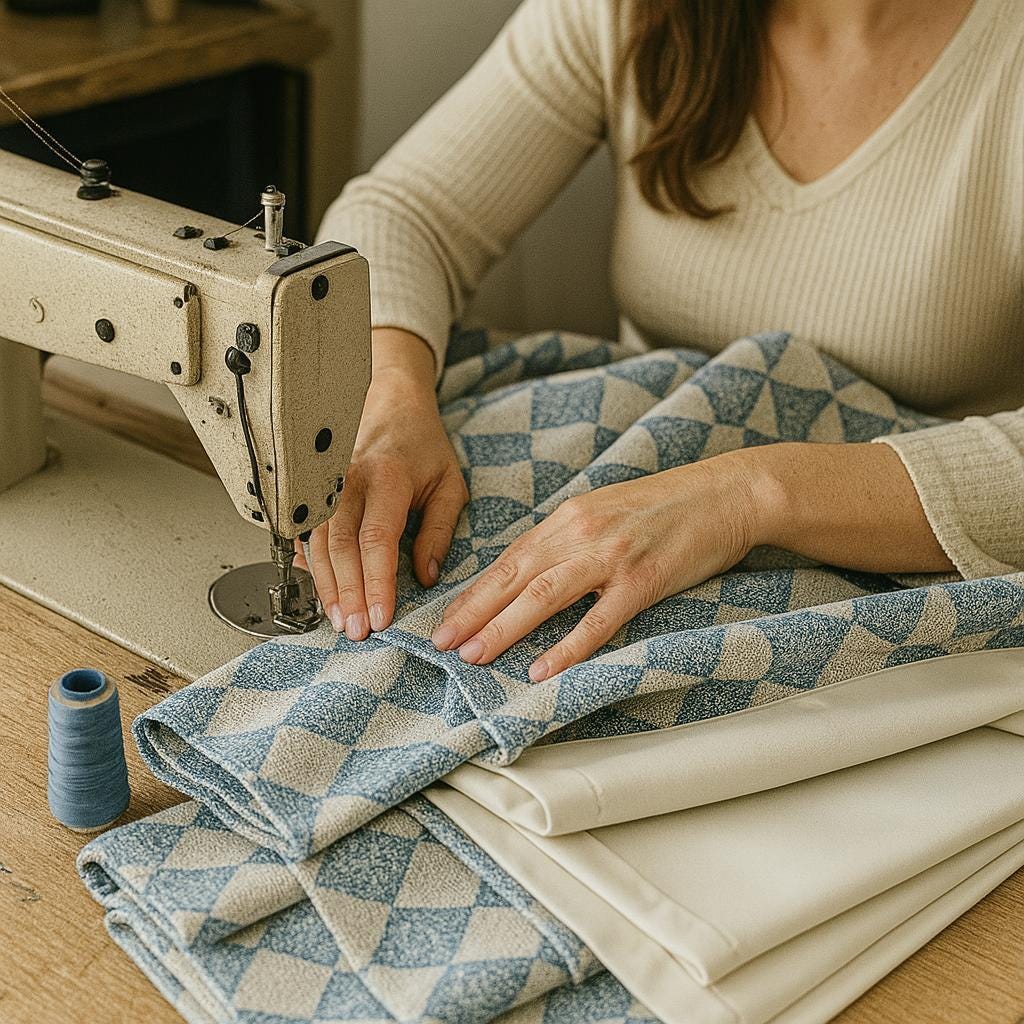 Blue Diamond Linen Curtains: Blackout or Light-Filtering Kids Panels — image 7